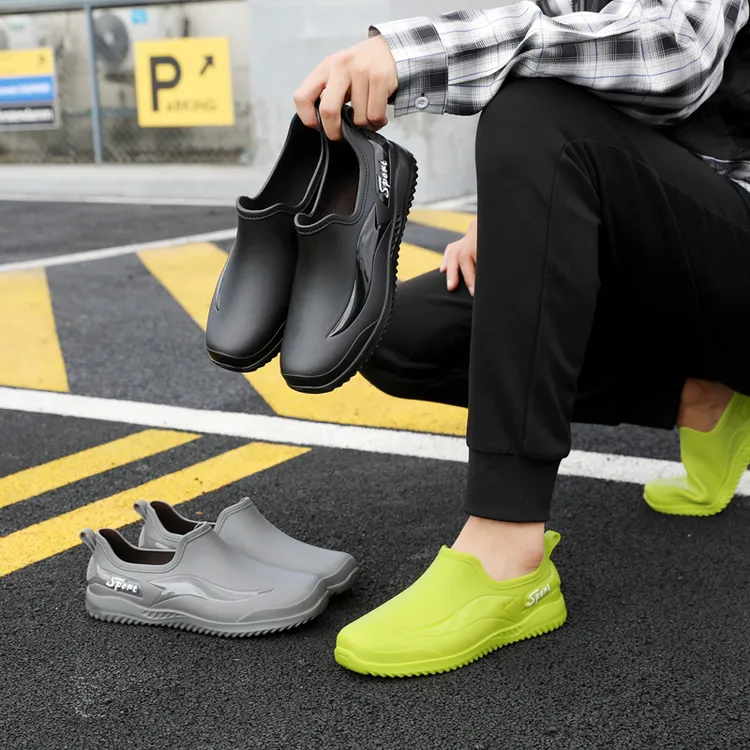 雨鞋男款低帮水鞋时尚男士厨房防水鞋短筒防水胶鞋防滑雨靴钓鱼鞋商品图
