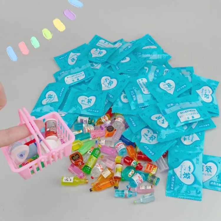 微缩玩具食物小学生惊喜蓝色独立袋批发礼品奖品超市独立包装潮玩
