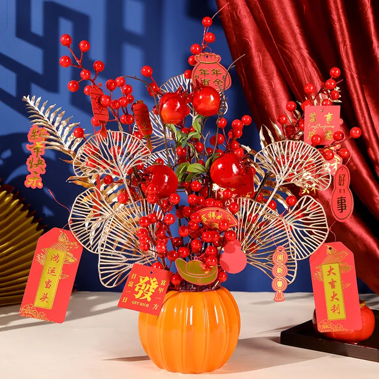 2024新年福桶摆件龙年春节喜庆布置用品客厅玄关乔迁过年新婚装饰