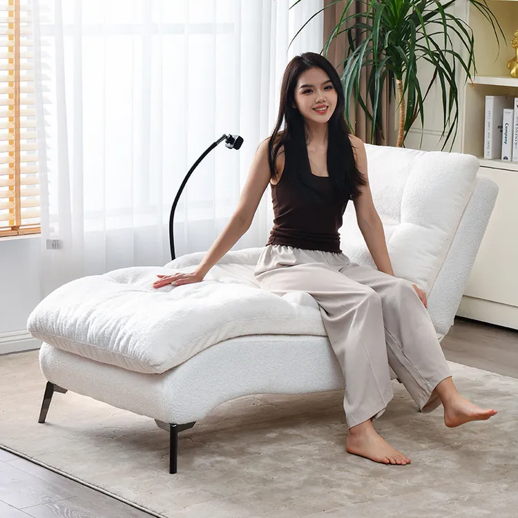 小户型贵妃躺椅阳台家用布艺休闲懒人沙发椅单人可躺可睡轻奢卧室