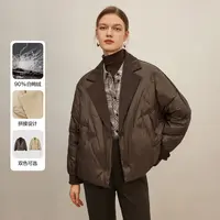 【小北专属】羽绒服女冬拼接设计感西装领短款外套Y430673