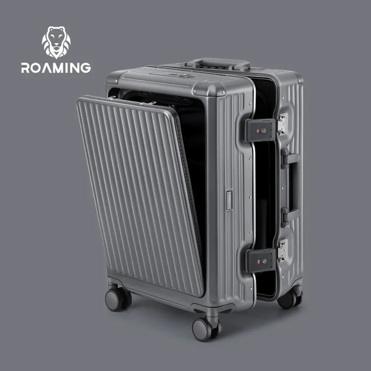 漫游商务出差行李箱铝框旅行箱多功能开口拉杆箱20寸登机箱24男女
