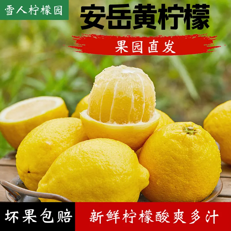 新鲜安岳黄柠檬薄皮安岳水果鲜果奶茶专用正宗多汁非无籽当季商用
