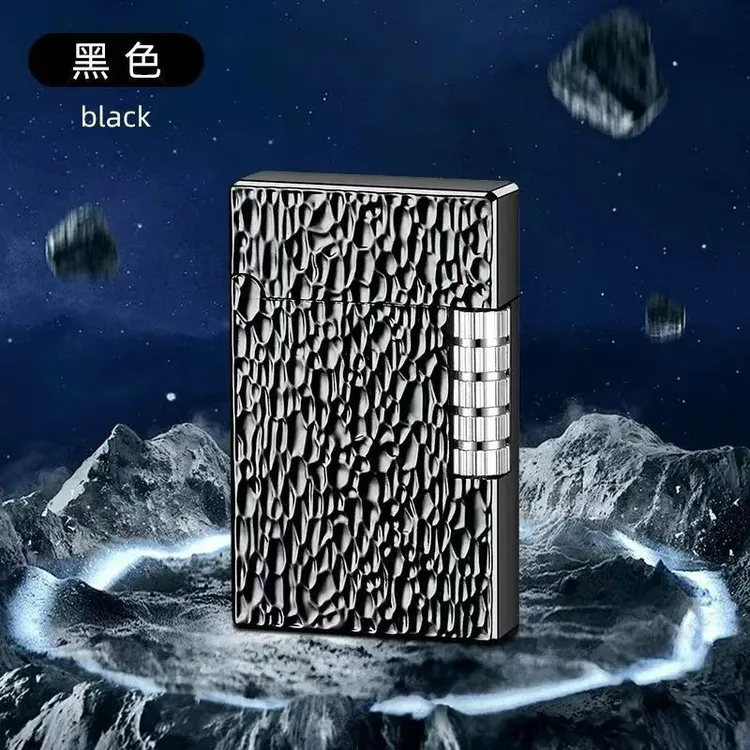 网红高档朗声侧滑砂轮打火机充气个性创意明火复古送男友老公礼物