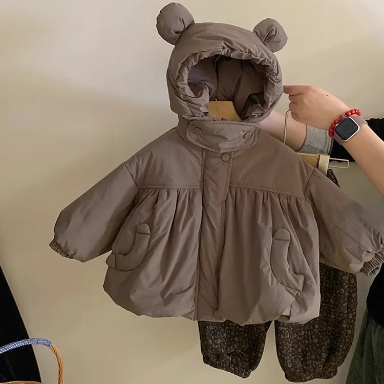 韩国童装秋冬季儿童外套洋气可爱连帽棉服女童时尚加绒碎花休闲裤