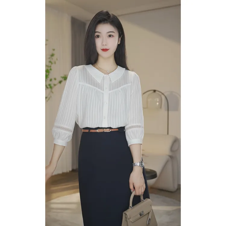 【杨杨专属】夏季爆款小衫女透气凉爽百搭衬衫女气质8492419三色