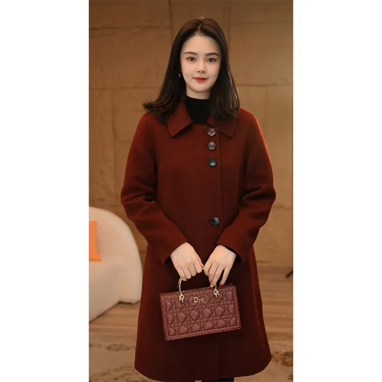 【小陈甄选】曼贝纯澳毛100%双面毛呢大衣冬气质新款时尚8484256