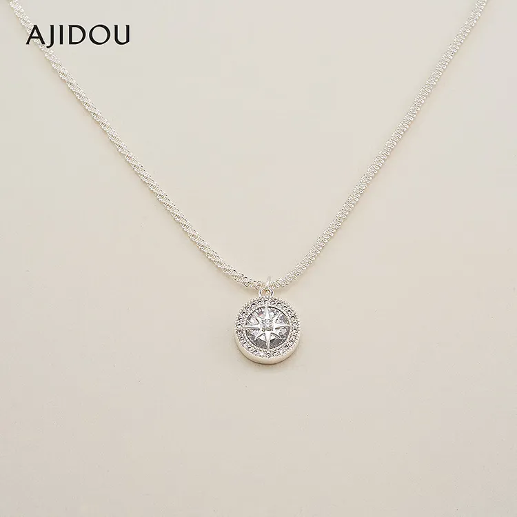 AJIDOU/阿吉豆 合金项链 高级感精致气质轻奢简约项链镶钻时尚