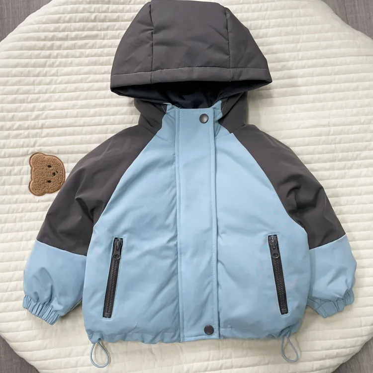 【拼色三防羽绒服 小洛妈咪】婴儿童羽绒服男女宝宝羽绒连帽外套L6
