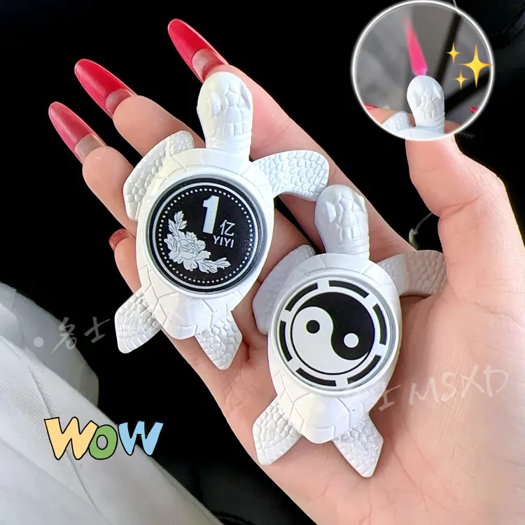 转～1～亿小乌龟可爱打火机解压旋转粉色火焰充气闺蜜送男友礼物潮