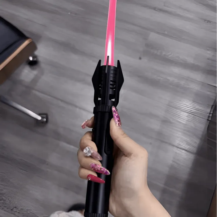 网红款权杖喷枪直冲蓝焰防风打火机充气家用户外露营烧烤艾灸香薰