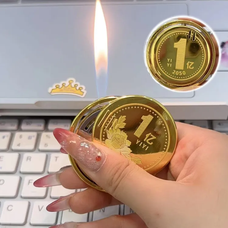 新款转~1~亿金属旋转陀螺充气创意打火机高颜值金属充气时尚礼物 
