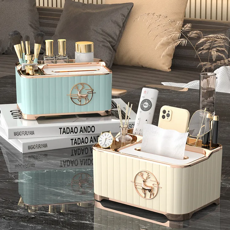 高档款客厅轻奢纸巾盒免安装抽纸盒餐厅新家入住家用桌面收纳盒