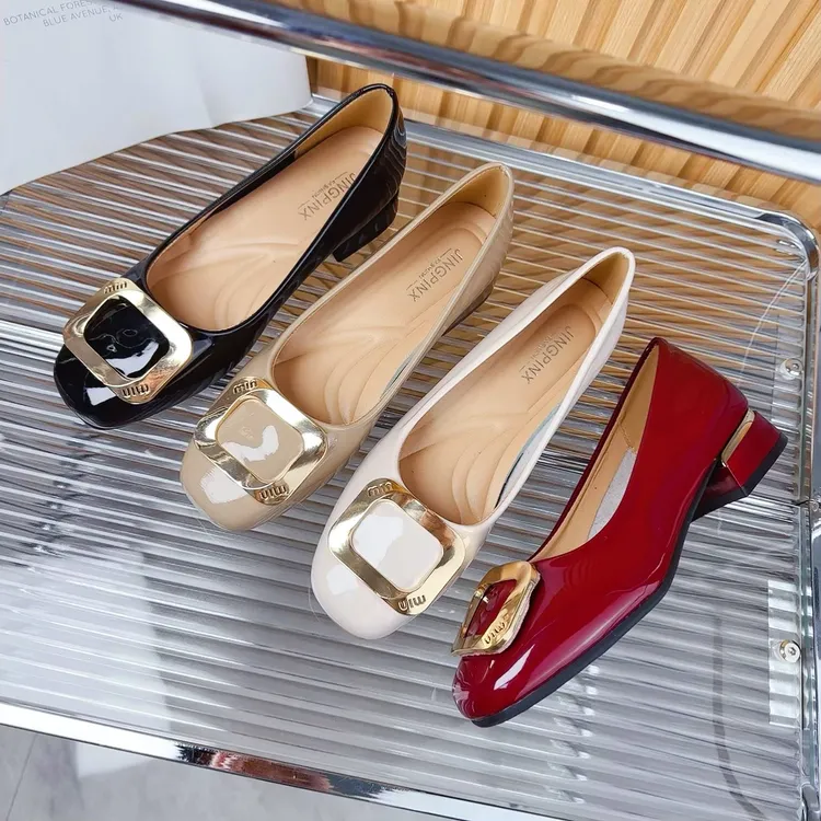 【朵苮品牌】方头单鞋2025低跟新款浅口气质百搭女春秋夏女鞋7878