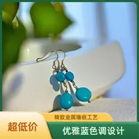 S925银睡美人绿松石随型耳环 百搭 气质 女神必入款 简约 手工