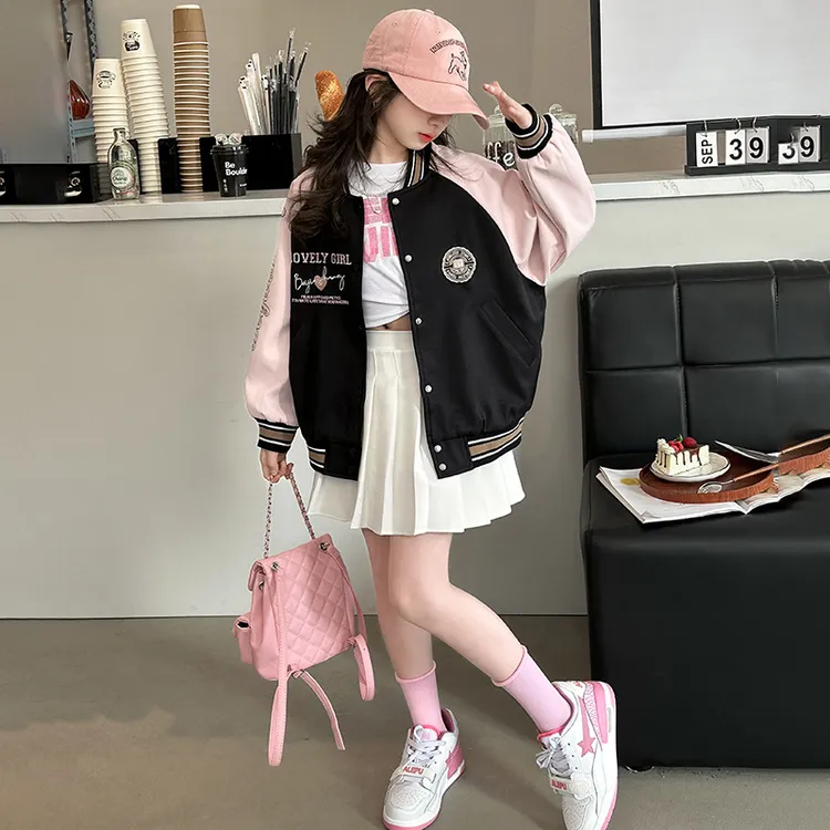 女童棒球服春秋款2024新款洋气童装女孩秋装运动衣服大童秋季外套