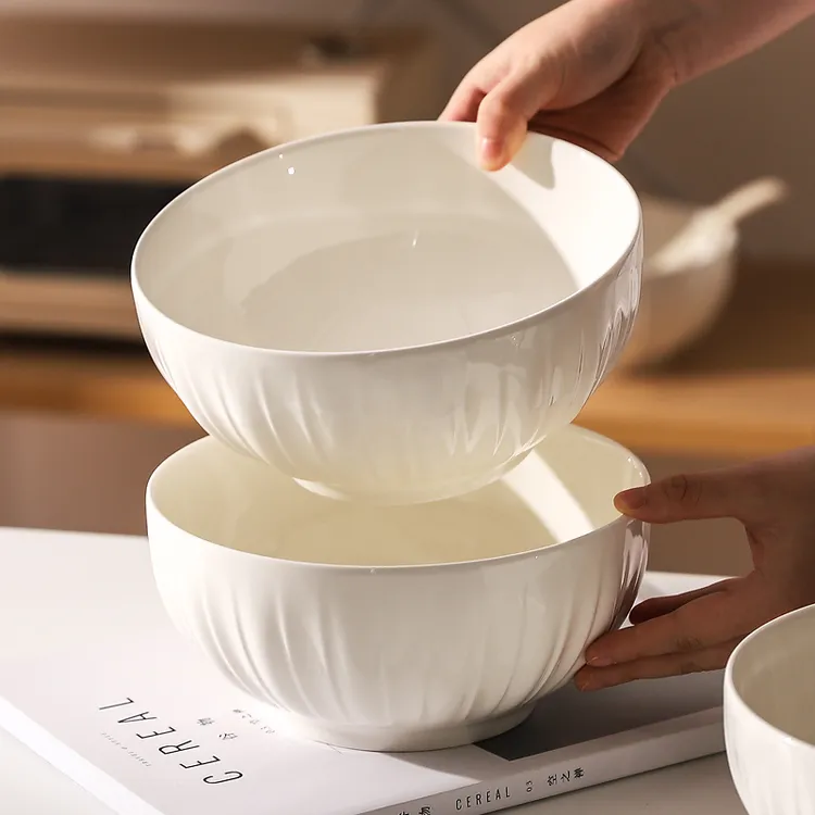 川岛屋白色8寸汤碗家用2025新款高颜值大号汤面碗釉下彩吃面大碗