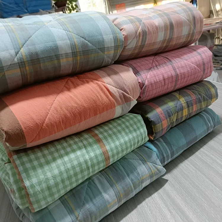 全棉色织水洗棉羽丝棉2m双人被子春秋夏冬被四季保暖可机洗格子