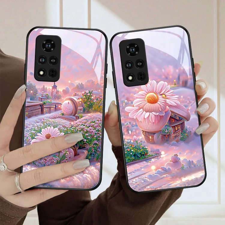 花朵小屋适用华为荣耀v40手机壳v40轻奢版保护套v30玻璃壳v30pro