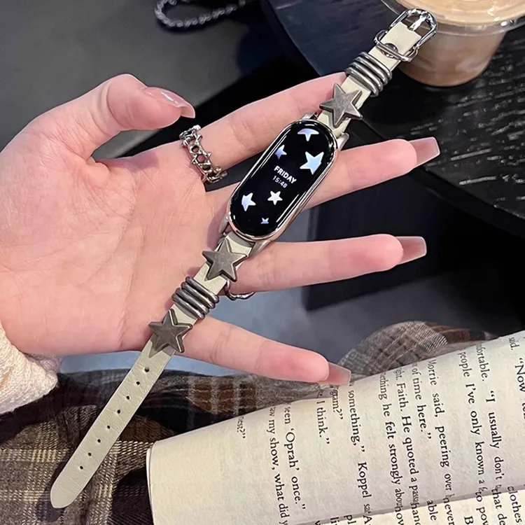 iboann适用小米手环10/9表带8/7复古星星双圈6/5/4/3创意nfc个性