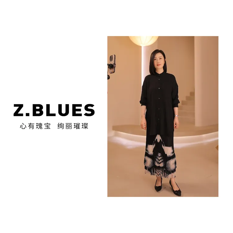 Z.blues春夏季女衬衣纯色立领垂感气质圆领长袖衬衫YZSHKF156