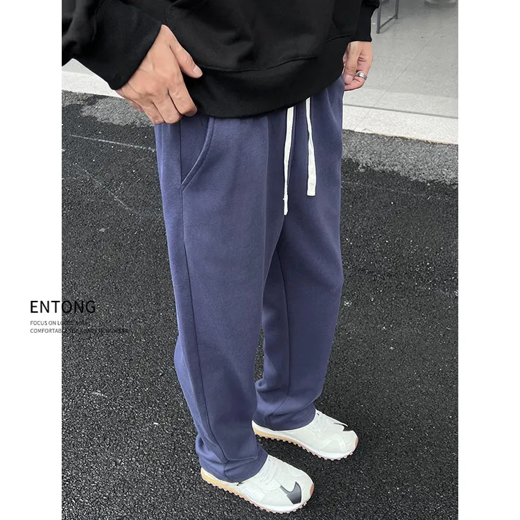 Entong美式潮牌cleanfit抽绳卫裤男生大码基础休闲裤宽松运动裤子