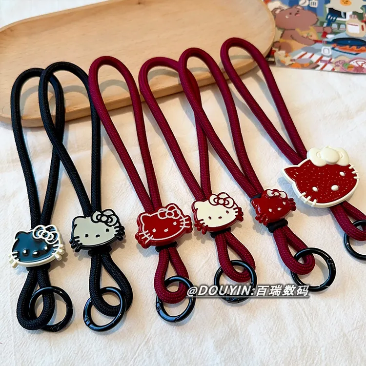 新款安可拉红卡通KT手机挂绳防丢酒红手提ccd挂链u盘钥匙扣手腕带