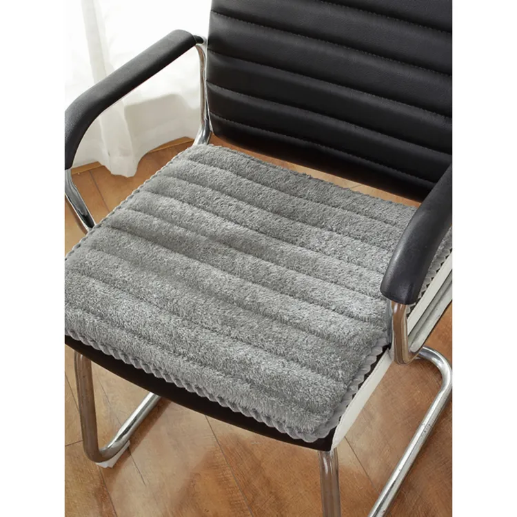 冬季保暖坐垫纯色短毛绒餐椅垫电脑椅垫屁股垫简约现代办公椅垫