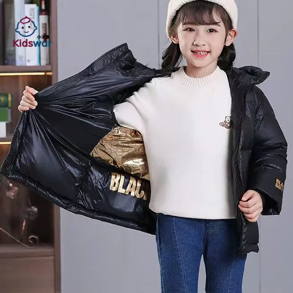儿童羽绒服冬季男童女童羽绒短款加厚面包服羽绒外套小童冬装衣服