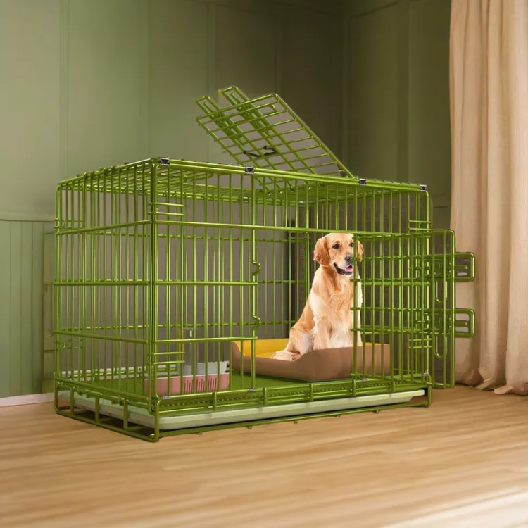 折叠式中型犬加粗加固烤漆宠物笼加强便携折叠带厕所小型犬鸽子笼
