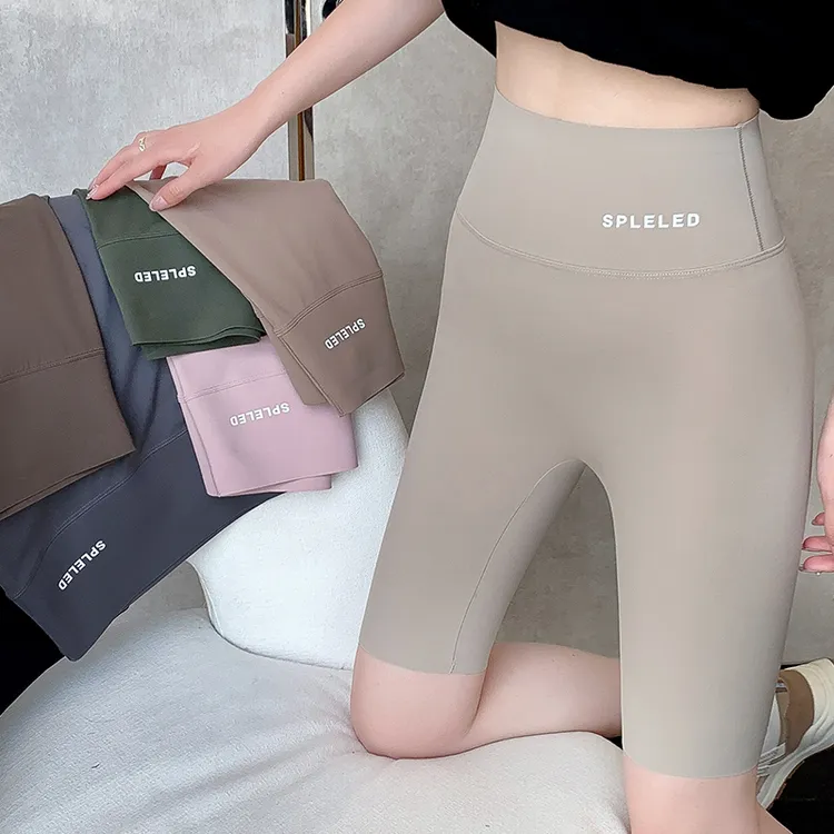高腰鲨鱼裤女夏季薄款五分裤女防走光无痕收腹提臀瑜伽打底芭比裤