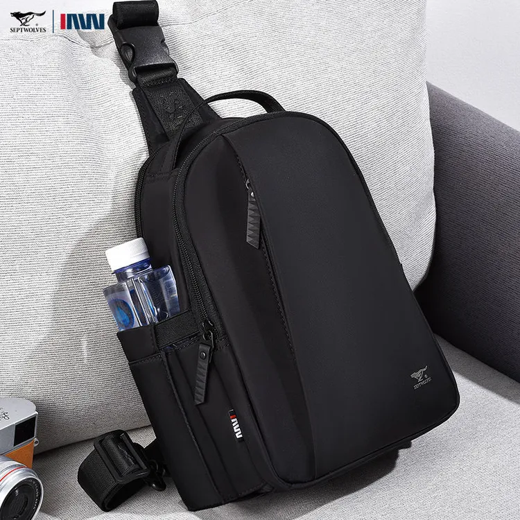 七匹狼胸包单肩斜挎包2025新款男士包包大容量牛津布帆布手提背包