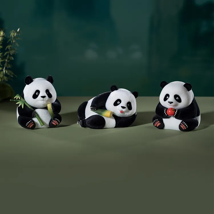 欢喜小将《熊猫宝宝》花花萌兰和叶桌面装饰潮玩熊猫手办可爱玩具