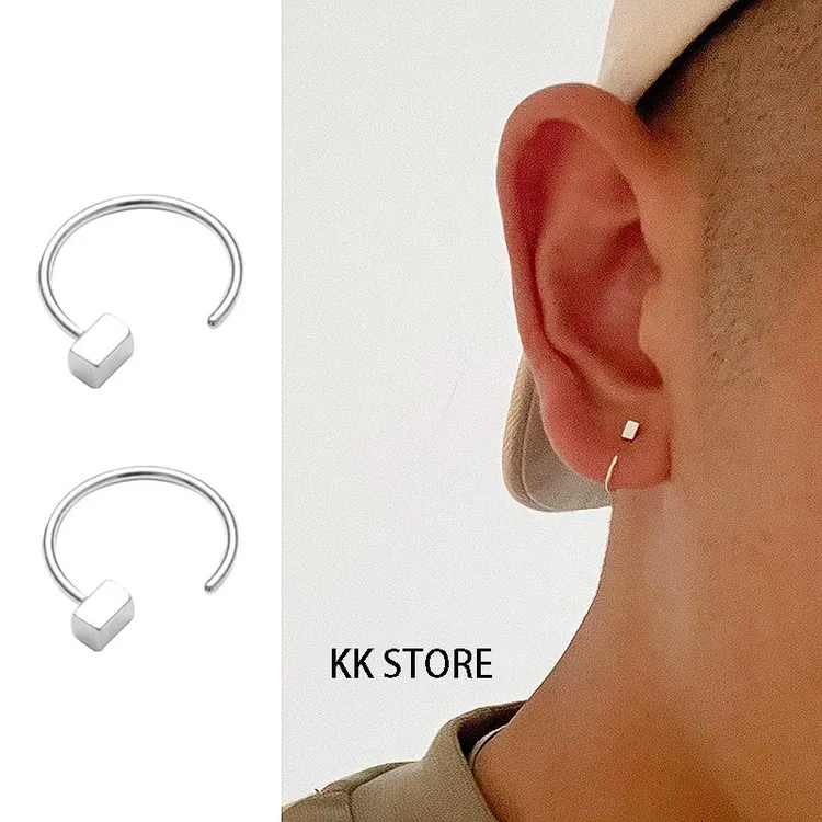 925银耳饰 养耳洞耳钉耳环男潮流设计感小众单只耳扣耳圈养耳洞女