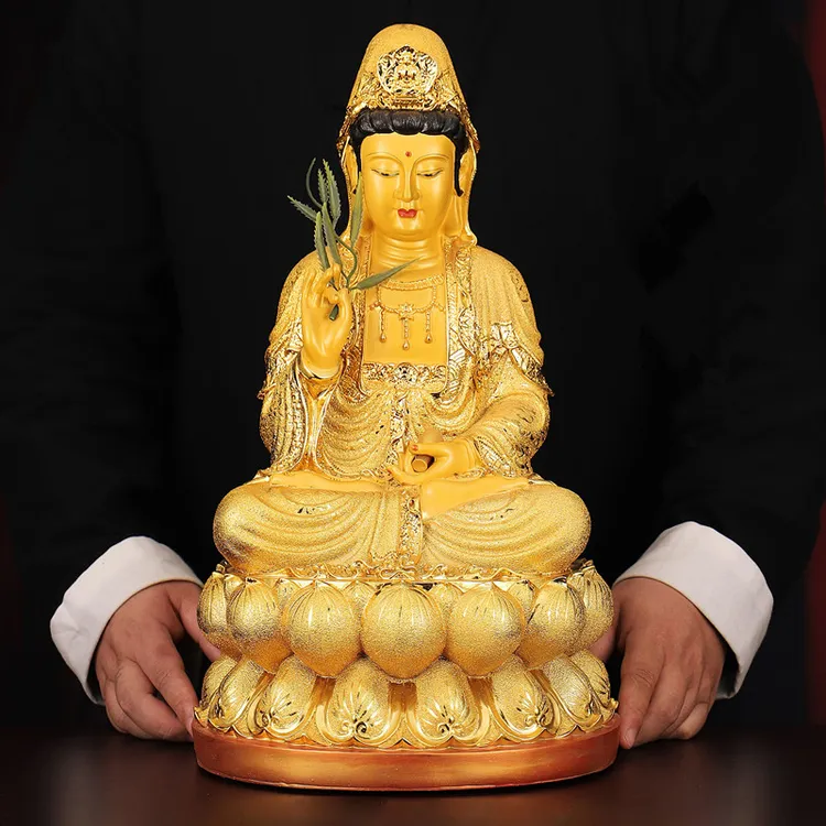 观音菩萨家用客厅摆件工艺品乔迁新居开业用品中式装饰品财神爷