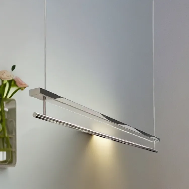 女装服装店展示架吊架挂式吊挂杆不锈钢带灯吊顶架橱窗陈列挂衣架