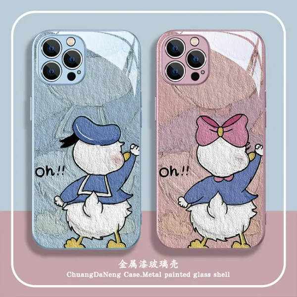 适用苹果16华为mate70小米15/oppo/vivo唐老鸭黛西油画情侣手机壳