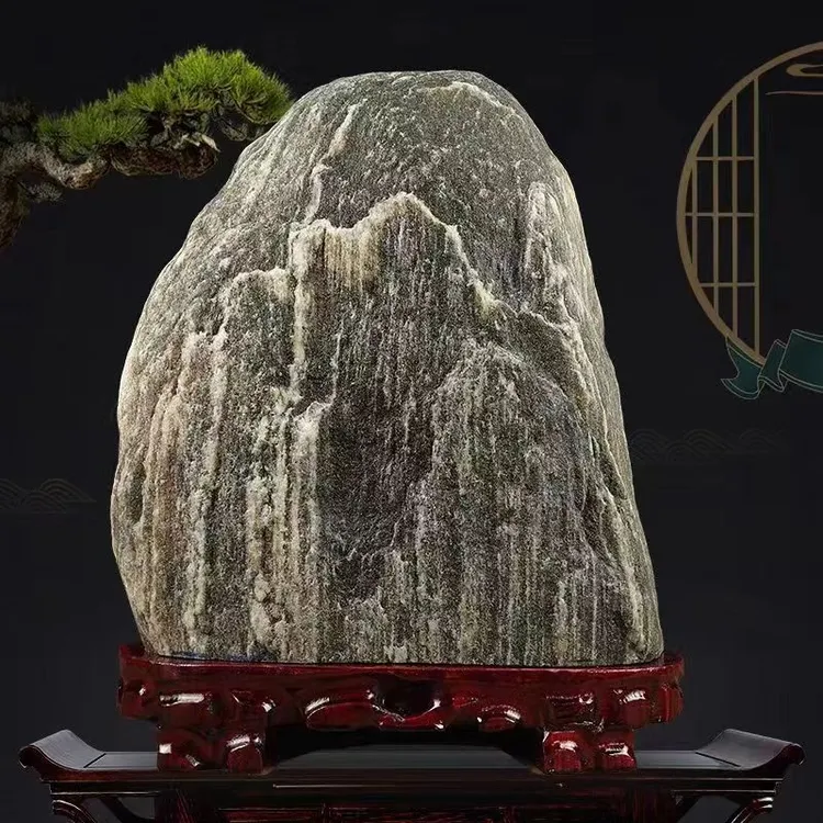 正宗泰安鸿运敢当原石办公室靠山石客厅玄关雕刻老料风化石头摆件