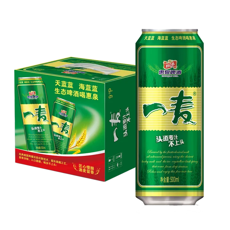 惠泉（直播）500mL9°P惠泉一麦啤酒整箱装9听 经典浓郁新鲜日期