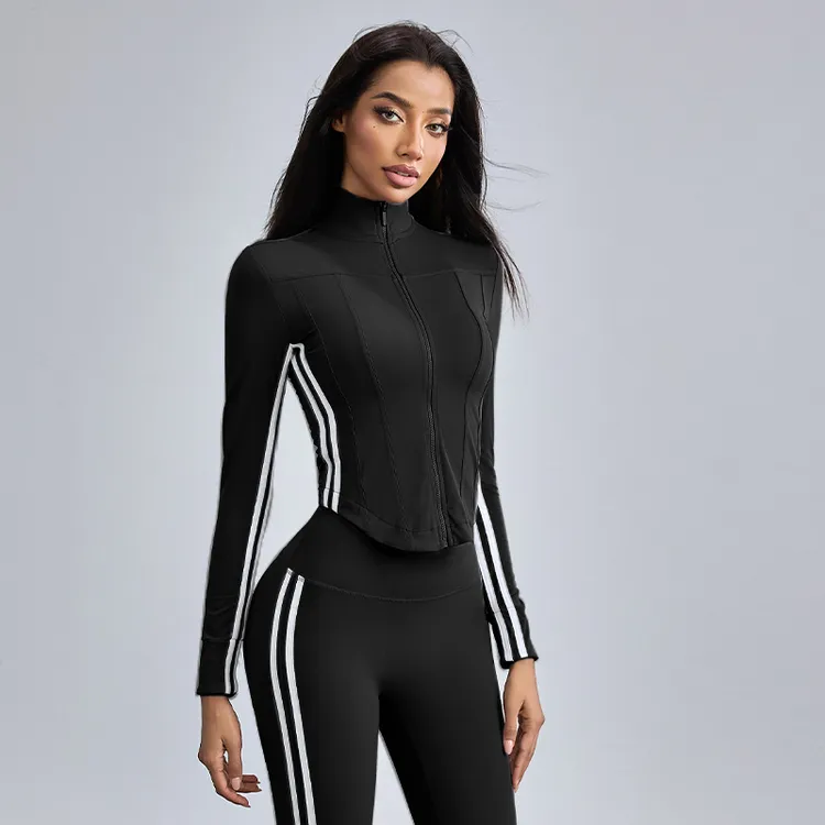 choc运动外套女修身瑜伽服初秋长袖外穿骑行服跑步专业运动上衣
