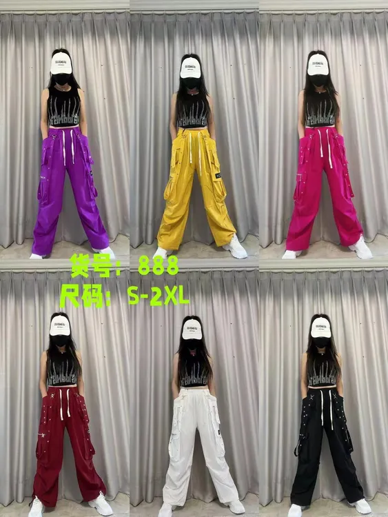 2024诚信888休闲飘带工装裤夏季炫酷速干裤户外式透气薄款宽松裤