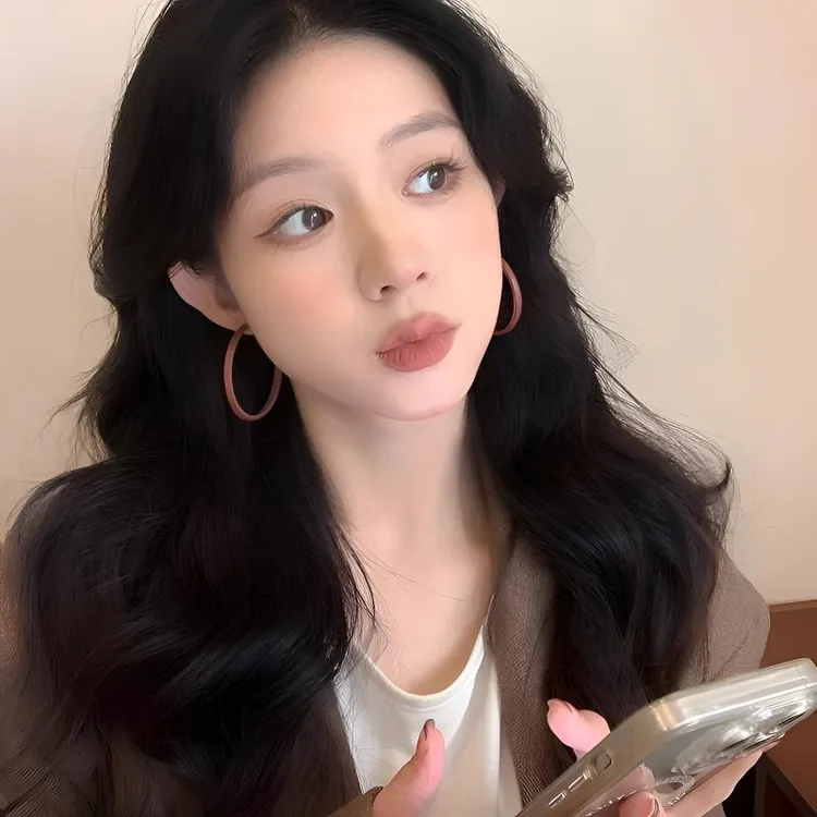 铜合金耳饰 秋冬豹纹大圈圈耳环女高级感显脸小耳圈耳扣独特耳饰