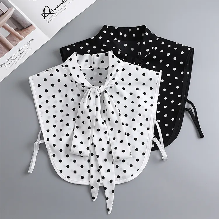 假领子女百搭波点元素打结领简约秋冬春搭配毛衣气质韩版假衬衣领