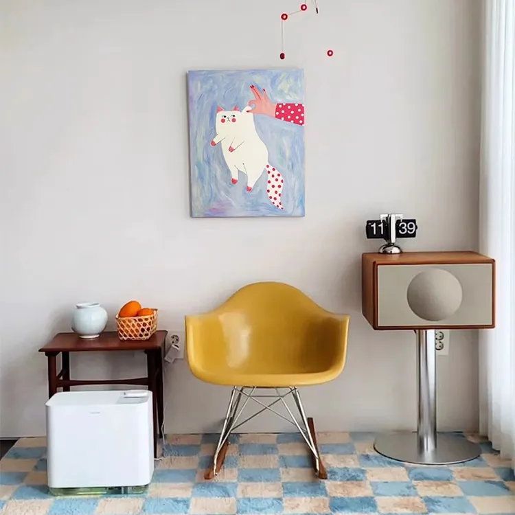 【开年福利】治愈系小猫咪挂画趣味多巴胺卡通儿童房北欧INS风壁画