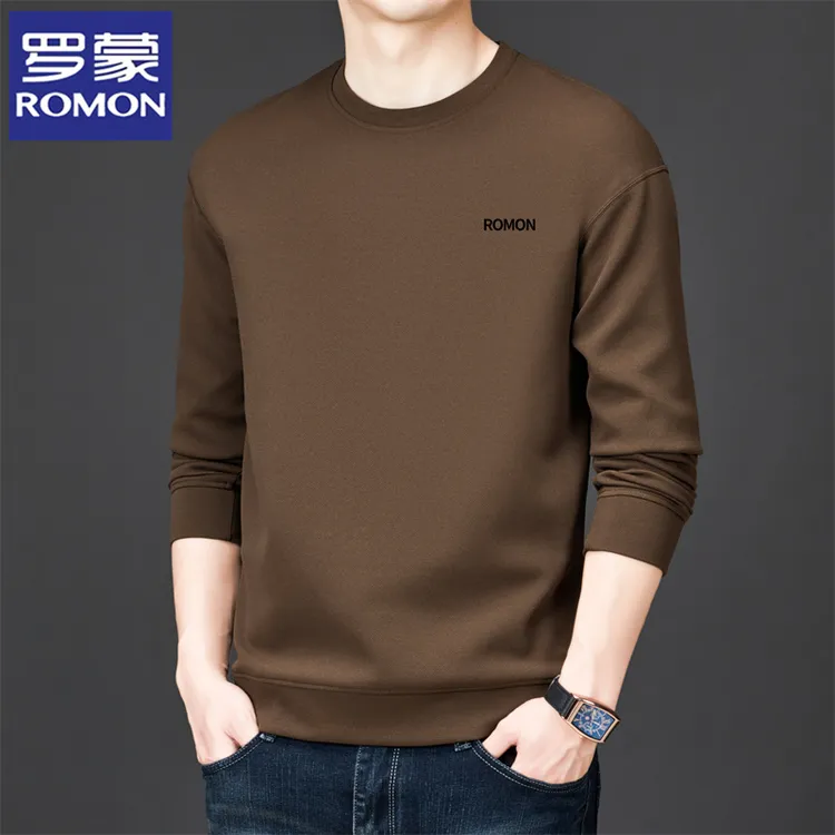 罗蒙秋季长袖卫衣男士时尚潮流圆领打底衫宽松休闲时尚套头T恤男