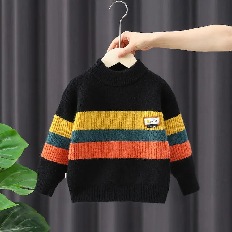 男童加厚毛衣秋冬款儿童套头针织衫打底衫新款宝宝冬季保暖毛线衣