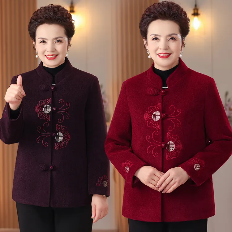 中老年人外套女春秋款奶奶喜庆生日唐装妈妈婚宴太太婆舒适衣服