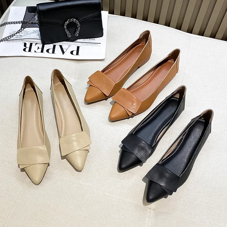 软底粗跟尖头妈妈鞋2026年新款百搭浅口单鞋软底奶奶鞋女鞋孕妇鞋商品图