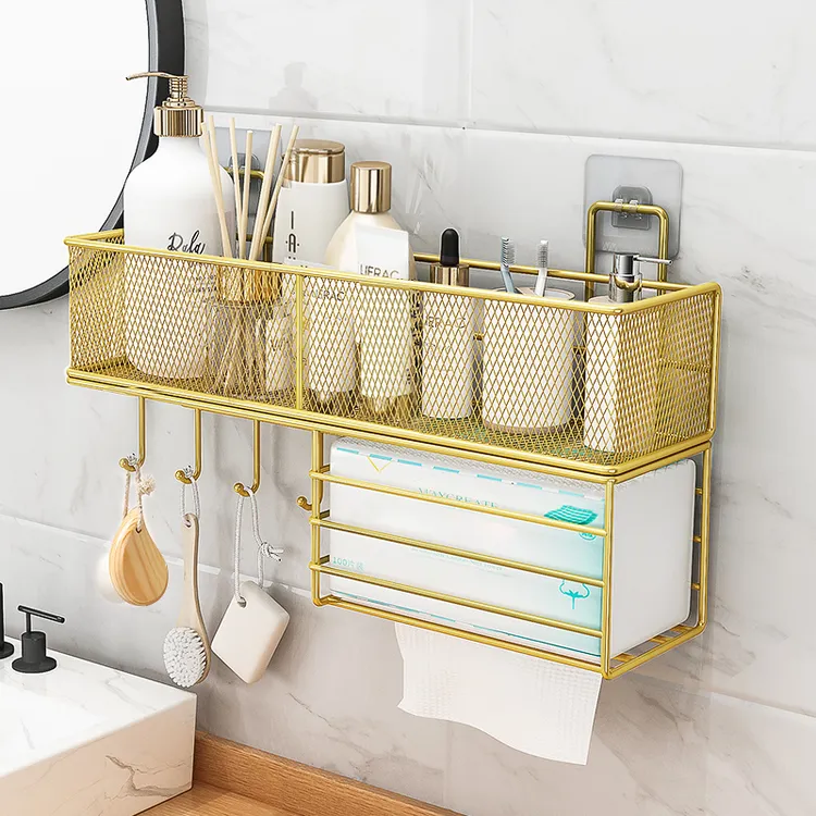 卫生间置物架洗漱台浴室厕所洗手间墙上壁挂式免打孔收纳盒多功能