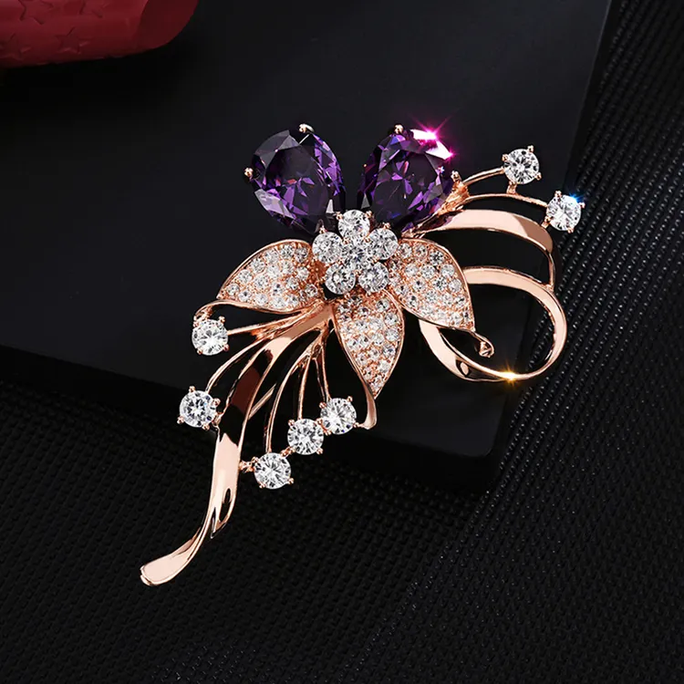 铜合金胸针 高级轻奢场合胸花【星黛】高档金色精致百搭奢华胸针商品图